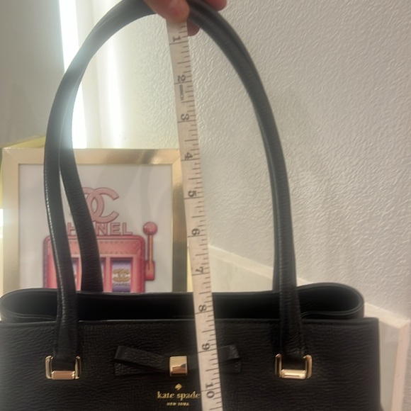 KATE SPADE NEW YORK - EUC wool & leather Tote bag. Black & gray. - Picture 9 of 12